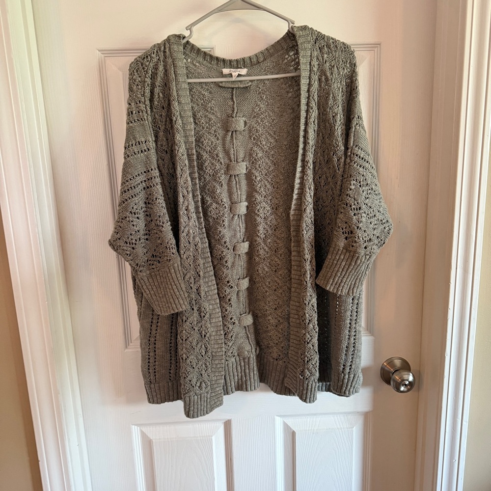Maurices Taupe Open-Front Knit Cardigan – Size 0